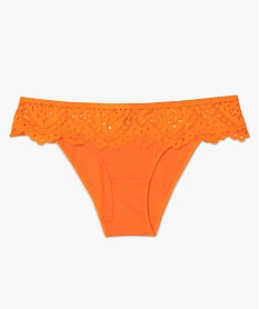 culotte femme en microfibre et dentelle orange culottesC982001_4