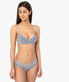 shorty en dentelle et tulle femme (lot de 2) gris standard shortiesC983501_3