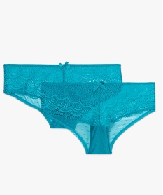 shorty femme en dentelle et tulle (lot de 2) bleu shortiesC983601_4