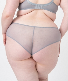 shorty en dentelle et tulle femme grande taille gris shortiesC983701_2