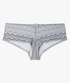 shorty femme grande taille en dentelle et tulle gris shortiesC983701_4