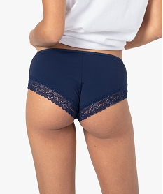 shorty femme en microfibre et dentelle (lot de 2) bleu shortiesC984001_2