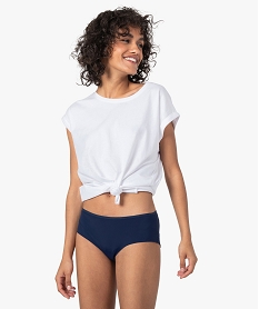 shorty femme en microfibre et dentelle (lot de 2) bleu shortiesC984001_3