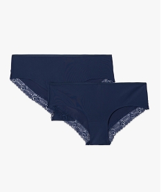 shorty femme en microfibre et dentelle (lot de 2) bleu shortiesC984001_4