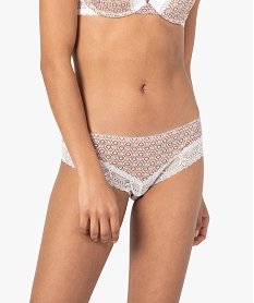 shorty femme a motifs fleuris avec finitions dentelle imprime shortiesC984501_1