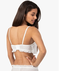 soutien-gorge femme bandeau en voile plisse blanc soutien gorge avec armaturesC985301_2