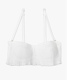 soutien-gorge femme bandeau en voile plisse blanc soutien gorge avec armaturesC985301_4