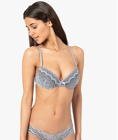 GEMO Soutien-gorge corbeille en dentelle à armatures femme Gris