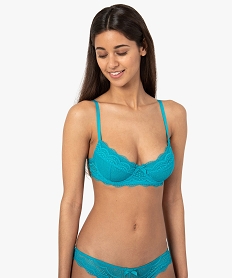 soutien-gorge femme forme corbeille en dentelle bleu soutien gorge avec armaturesC985901_4