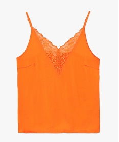 debardeur lingerie femme avec col en dentelle orange hauts de pyjamaC988801_4