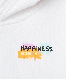sweat garcon a capuche avec imprime au dos blanc sweatsC990601_2