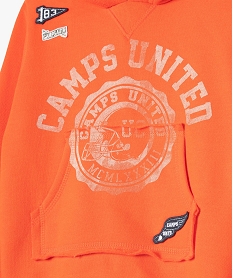 sweat garcon a capuche en molleton chaud - camps united orange sweatsC991901_2