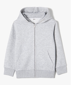 sweat zippe et molletonne a capuche garcon gris sweatsC992801_1