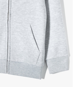 sweat garcon zippe et molletonne avec capuche gris sweatsC992801_2