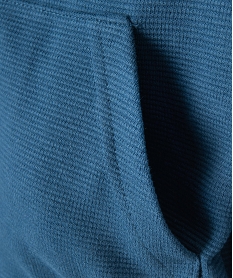 sweat garcon a capuche avec inscriptions sur les manches bleu sweatsC993601_2