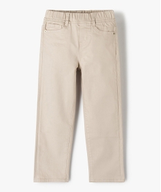 GEMO Pantalon garçon 5 poches avec taille élastiquée beige standard