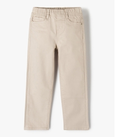 GEMO Pantalon garçon 5 poches avec taille élastiquée Beige