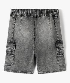 bermuda en jean garcon a poches cargo et taille elastiquee grisC994201_3