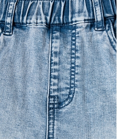 bermuda en jean garcon a poches cargo et taille elastiquee bleuC994301_2