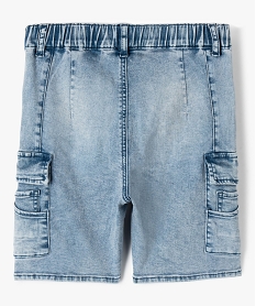 bermuda en jean garcon a poches cargo et taille elastiquee bleuC994301_3