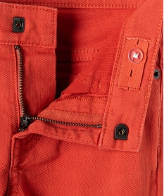 pantalon garcon uni coupe slim extensible orange pantalonsC994701_2