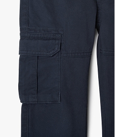 pantalon garcon cargo a taille elastiquee bleu pantalonsC994801_2