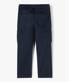 pantalon garcon cargo a taille elastiquee bleu pantalonsC994801_3