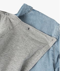 chemise en jean garcon avec capuche jersey amovible bleu chemisesC995701_3