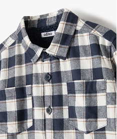chemise garcon a carreaux doublee maille peluche imprime chemisesC996001_3