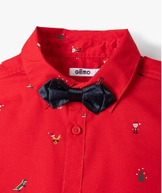 chemise garcon a manches longues et nœud papillon special noel imprime chemisesC996101_2