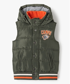 GEMO Blouson garçon sans manches matelassé - Camps United Vert