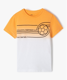 GEMO Tee-shirt garçon effet tie and dye avec motif foot Orange