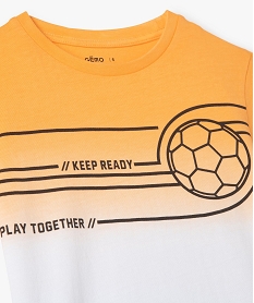 tee-shirt garcon effet tie and dye avec motif foot orange tee-shirtsC999401_2