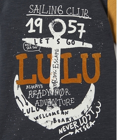 tee-shirt garcon a manches courtes et imprime ancre - lulucastagnette bleuC999501_2
