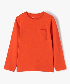 tee-shirt garcon manches longues a poche poitrine orange tee-shirtsD000701_1
