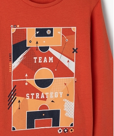 tee-shirt garcon a manches longues avec motif orangeD002301_2