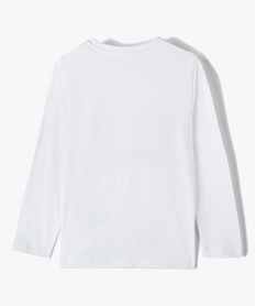 tee-shirt garcon a manches longues imprime sport blancD002401_4