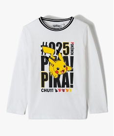GEMO Tee-shirt garçon à manches longues imprimé XXL - Pokémon Blanc