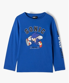 GEMO Tee-shirt garçon à manches longues avec motif - Sonic Bleu