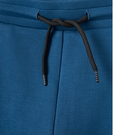pantalon de sport garcon en maille extensible a taille elastiquee bleu pantalonsD004701_2
