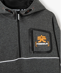 sweat garcon a capuche - freegun gris sweatsD006201_2