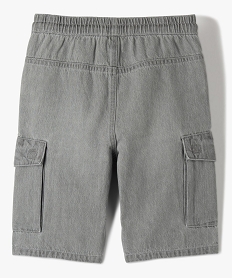 bermuda en jean garcon forme cargo a taille elastiquee gris shorts bermudas et pantacourtsD008601_3