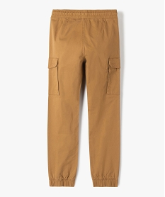 pantalon garcon en toile unie coupe jogger brun pantalonsD009001_3