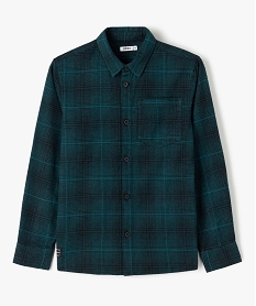 GEMO Chemise garçon en flanelle à carreaux Vert