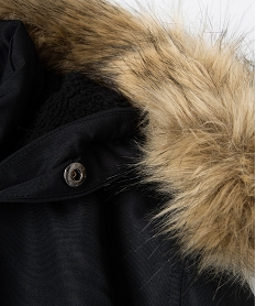 blouson garcon matelasse avec doublure sherpa et capuche fantaisie noir blousons et vestesD010201_4