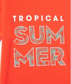 tee-shirt garcon a manches courtes a motif tropical rouge tee-shirtsD011801_2