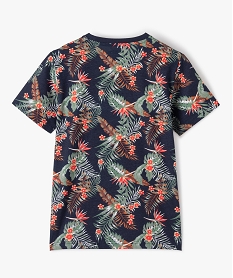 tee-shirt garcon a manches courtes a motif tropical imprime tee-shirtsD012001_3