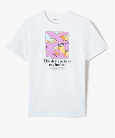 tee-shirt garcon a manches courtes avec motif sur le buste blanc tee-shirtsD012101_2