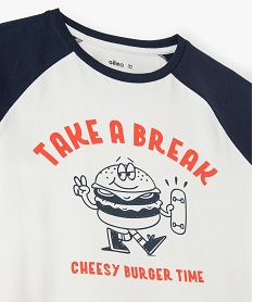 tee-shirt garcon a manches courtes avec motif burger beige tee-shirtsD013501_2
