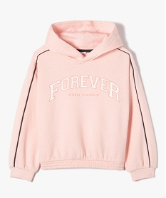 sweat fille a capuche en molleton chaud rose sweatsD016401_1